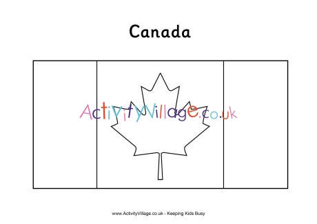 Canadian flag colouring page