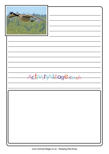 Canadian goose notebooking page 