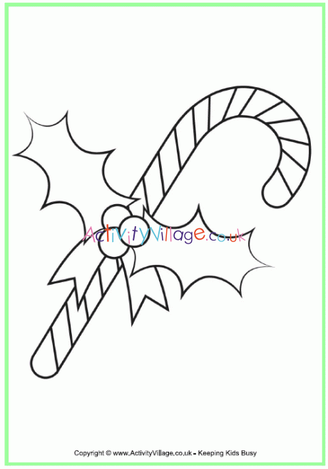 Candy cane colouring page 2