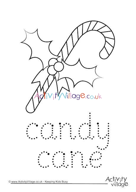 Candy Cane Word Tracing