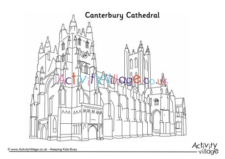 Canterbury Cathedral colouring page