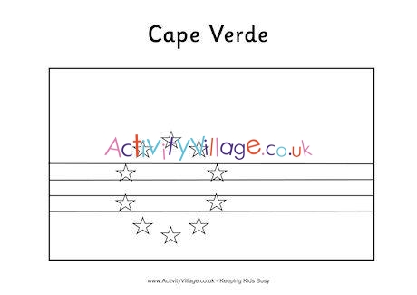 Cape Verde Flag Colouring Page