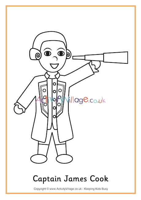 Captain Cook colouring page