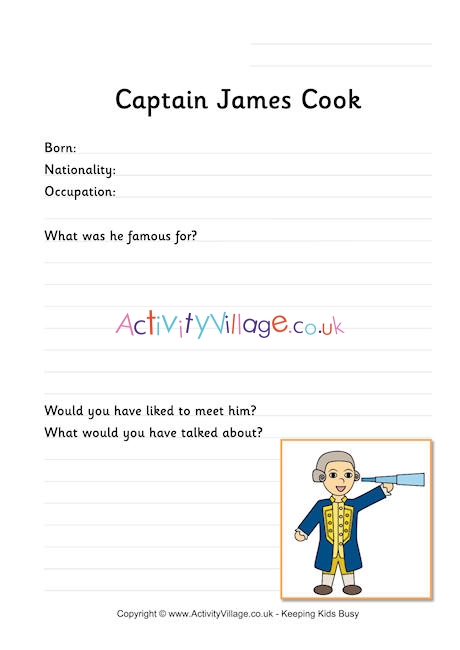 Captain Cook worksheet