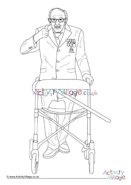 Captain Tom colouring page 2