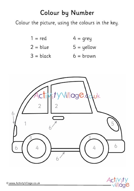 Car colour by number