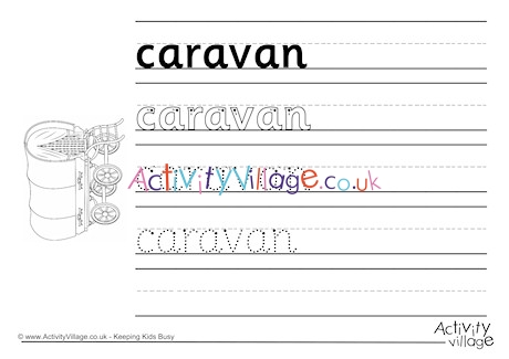 Caravan Handwriting Worksheet
