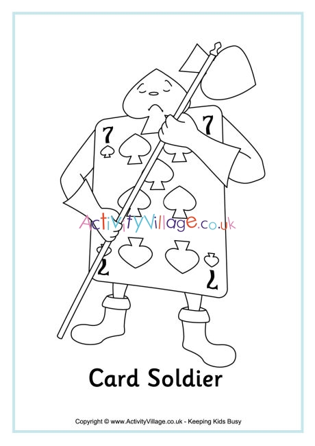 Card Soldier colouring page