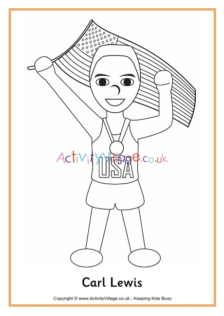 Carl Lewis colouring page