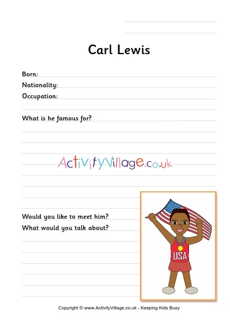 Carl Lewis worksheet