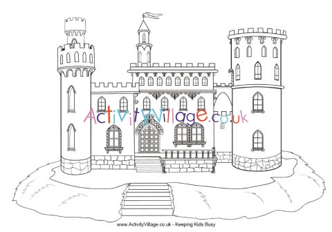 Castle colouring page