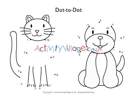 Cat and Dog Dot to Dot