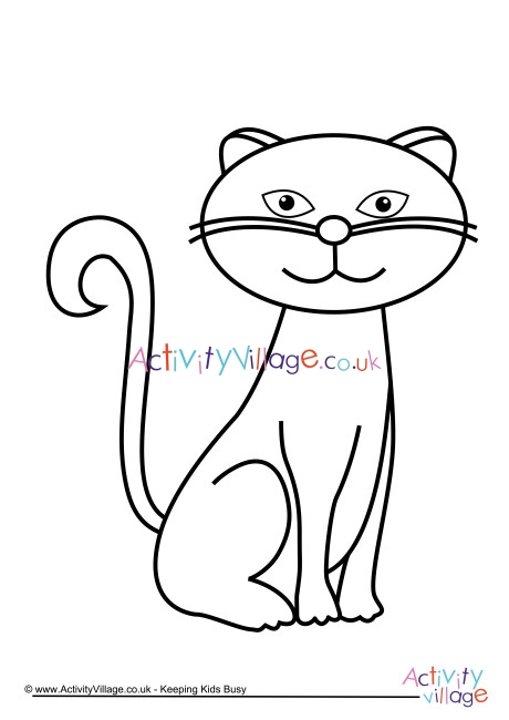 Cat colouring page 2