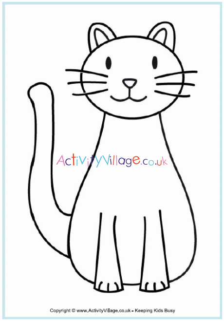 Cat colouring page