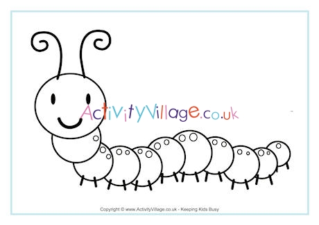 Caterpillar Colouring Page