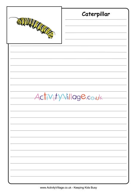 Caterpillar notebooking page
