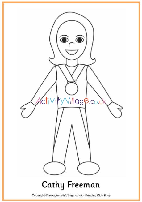 Cathy Freeman colouring page