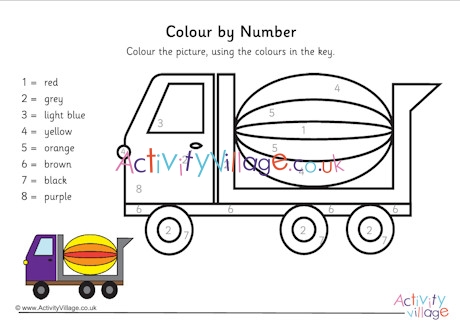 Cement Mixer Colour By Numbers