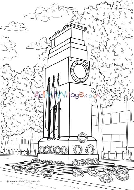 Cenotaph colouring page
