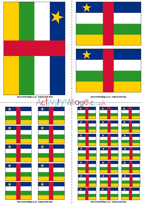 Central African Republic Flag Printable