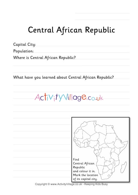 Central African Republic worksheet