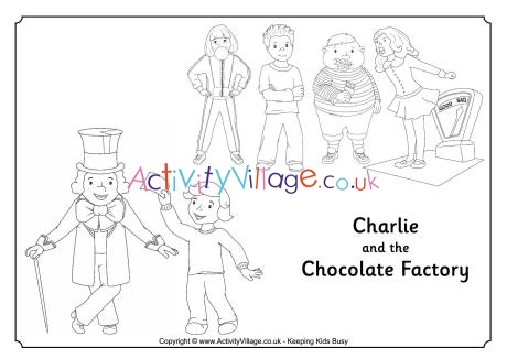 Charlie and the chocolate factory colouring page