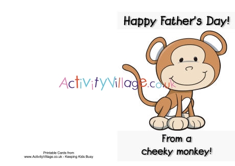 Cheeky monkey Fathers Day card