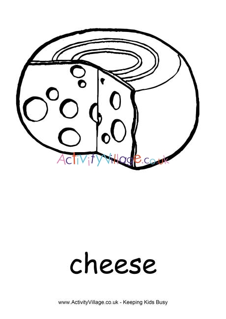 Cheese colouring page