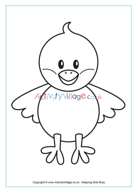 Chick colouring page