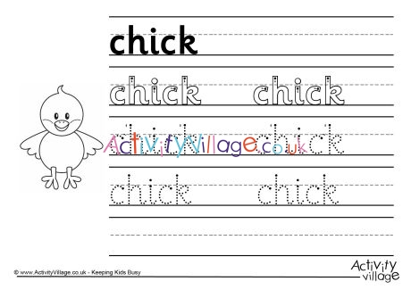 Chick handwriting worksheet