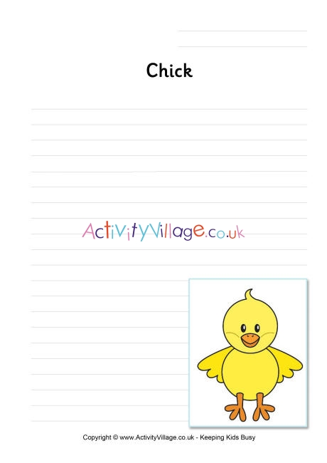 Chick writing page