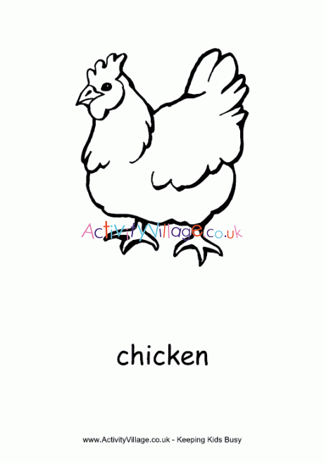 Chicken Colouring Page 2