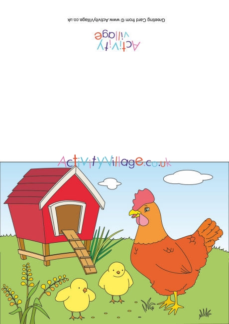 Chickens Scene Card