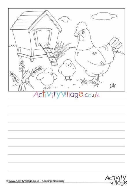 Chickens Scene Story Paper