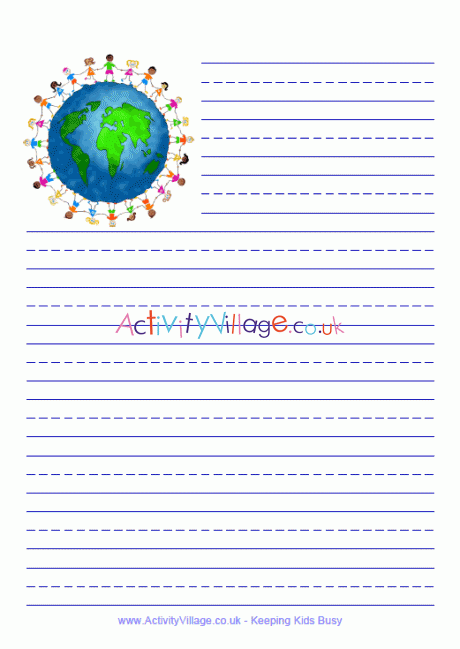 Children of the world writing paper