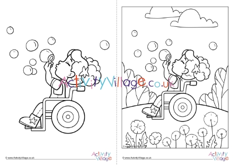 Children With Disabilities Colouring Page 17