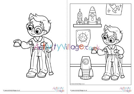 Children With Disabilities Colouring Page 26
