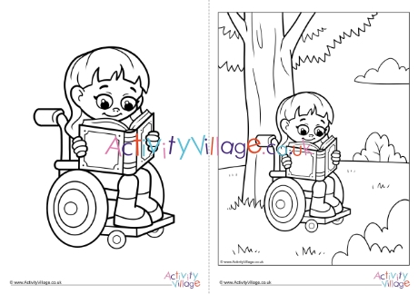 Children With Disabilities Colouring Page 29