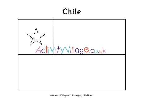 Chile flag colouring page
