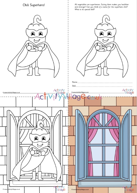 Chili Superhero colouring set