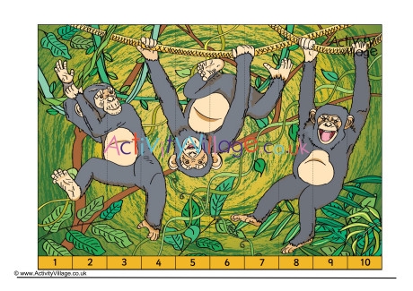 Chimpanzee Counting Jigsaw