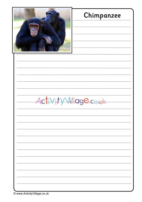 Chimpanzee Notebooking Page