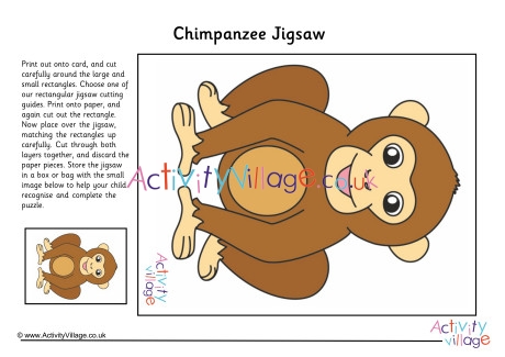 Chimpanzee Printable Jigsaw