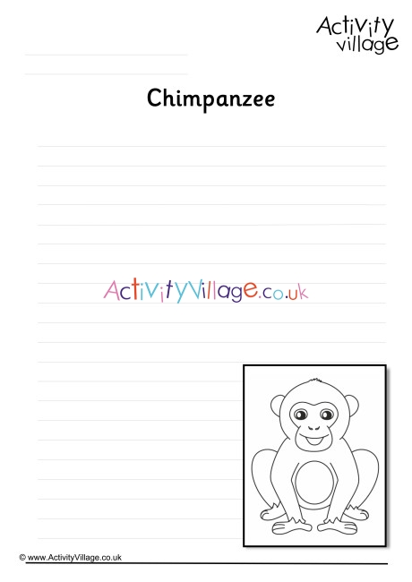 Chimpanzee Writing Page