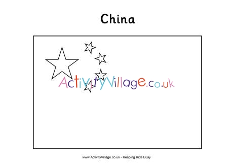 China flag colouring page