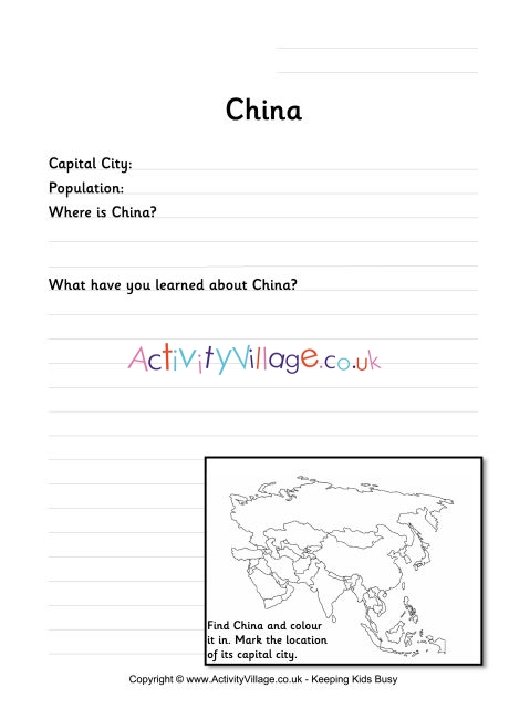 China worksheet