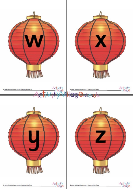 Chinese lantern alphabet posters