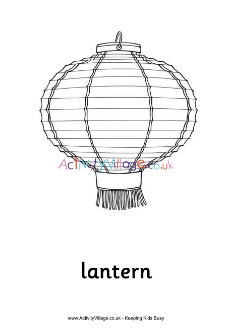 Chinese lantern colouring page