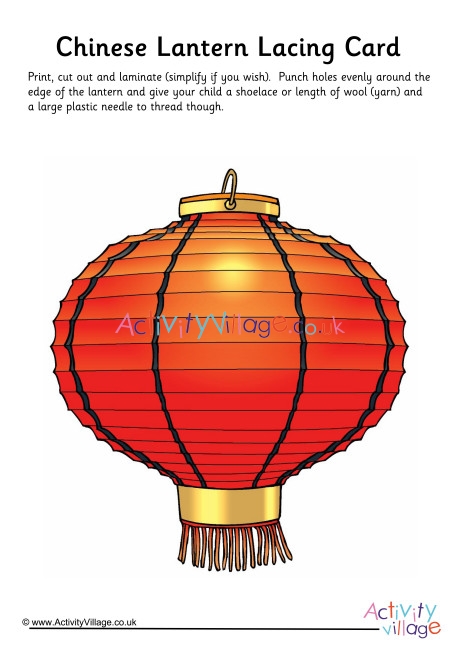 Chinese Lantern Lacing Card