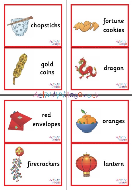 Chinese New Year flash cards - large